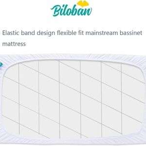 Biloban Bassinet Mattress Pad Cover, 1 Waterproof Quiltedm Soft Viscose